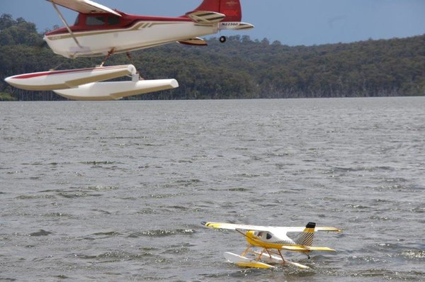 RC palne on water